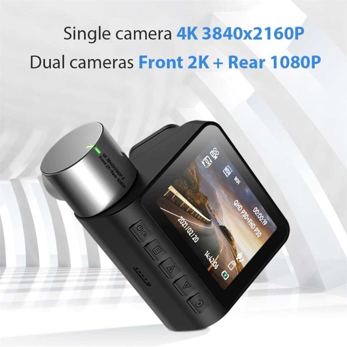 Camera Veicular Novatek 2K 4K Single Dual Dash Cam Pro 2.0" WiFi  Frontal 170 e Traseira 140 Graus Wide Angle 24H Estacionamento