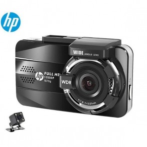 HP F870G 3.0'' LCD Lente Dupla 1080P Full HD Gravador DVR Carro GPS Embutido